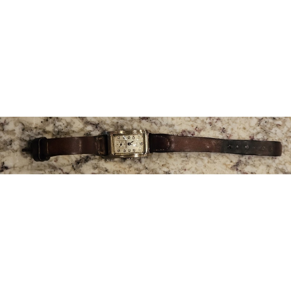Vintage‎ Tavannes Art Deco Watch Shock Gold Tone Clamshell Case Needs Service - Picture 15 of 15